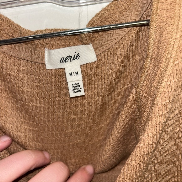 Aerie Tan Sleeveless Crop Tank Top Casual - Picture 3 of 5